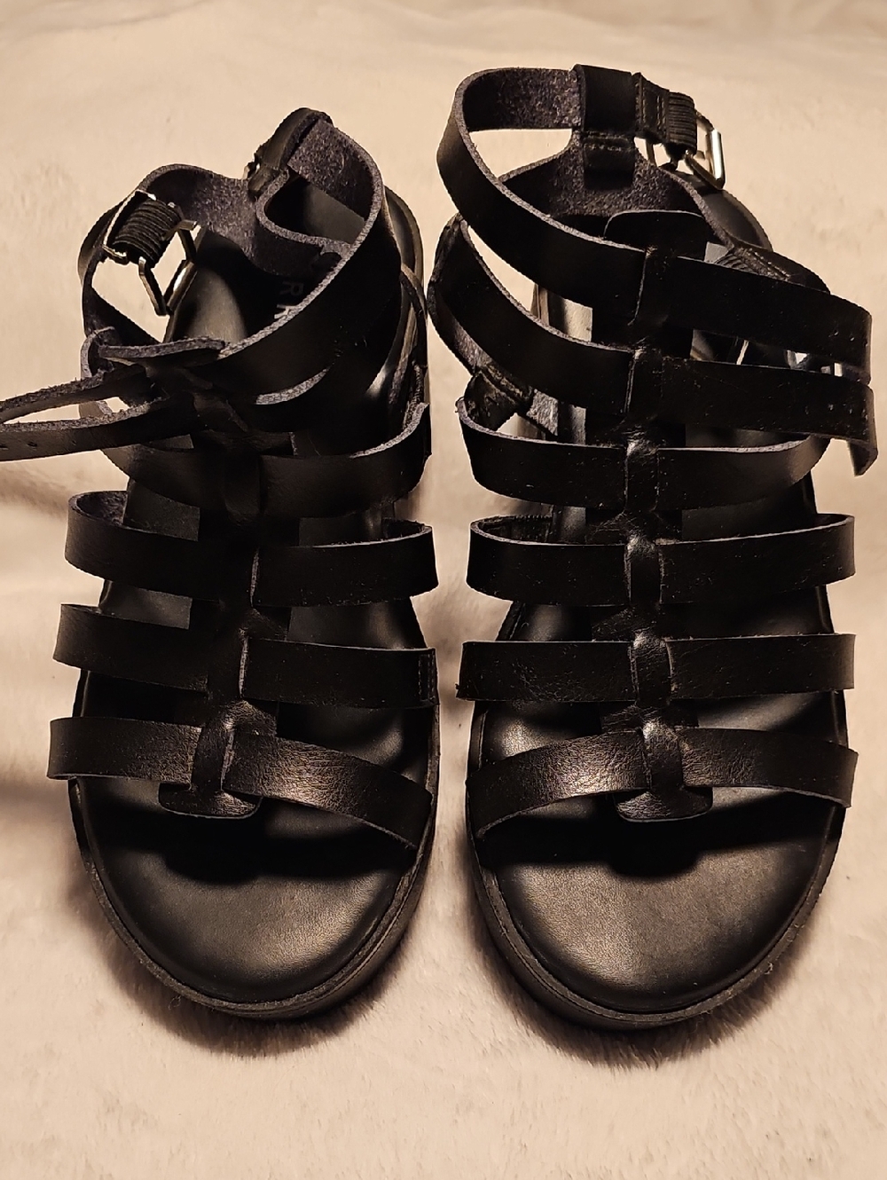 Women’s Black Strappy Gladiator Platform Sandals
